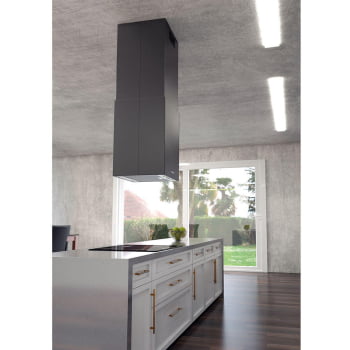 Coifa Ilha Tramontina Square Isla 40 Silent Aço Inox Black Steel e Anti Digitais 40cm 220 V 95800037