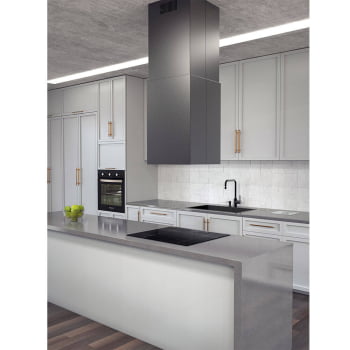 Coifa Ilha Tramontina Square Isla 40 Silent Aço Inox Black Steel e Anti Digitais 40cm 220 V 95800037