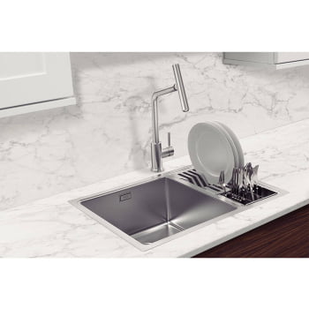 Misturador Monocomando Tramontina Versa em Aço Inox com Bica Articulada 94520027