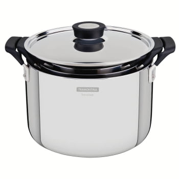 Jogo de Panelas Tramontina Grano Compact Aço Inox Corpo Triplo e Alças em Silicone 3 Peças 65240200