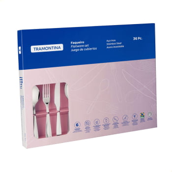 Faqueiro Tramontina Laguna Aço Inox com Facas para Churrasco em Acabamento Brilho 36 Peças 66906794