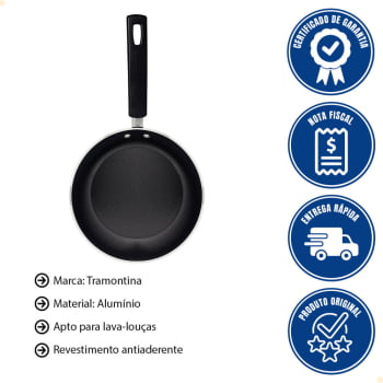 Frigideira Tramontina Sicília Alumínio Revest. Completo Antiaderente Starflon 24 cm 1.2 L 20400624