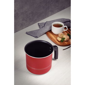 Fervedor Tramontina Sicília Alumínio Revestimento Antiaderente Starflon Vermelho 14cm 1,9L 20405714