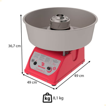 Máquina Profissional Para Fazer Algodão Doce Braesi ADB-02 G2 Bivolt 1/4CV B14183