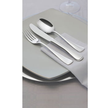 Faqueiro Tramontina Mônaco 130 Pçs Aço Inox Facas de Mesa Forjadas Brilho Estojo de Madeira 66917227