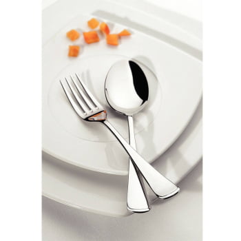 Faqueiro Tramontina Mônaco 130 Pçs Aço Inox Facas de Mesa Forjadas Brilho Estojo de Madeira 66917227