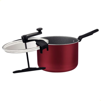 Panela Pipoqueira Tramontina Loreto Alumínio Antiaderente Starflon Max Vermelho 20cm 3,5L 20387720