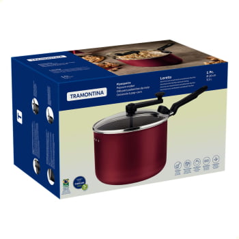 Panela Pipoqueira Tramontina Loreto Alumínio Antiaderente Starflon Max Vermelho 20cm 3,5L 20387720
