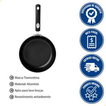 Frigideira Funda Tramontina Mônaco Induction Alumínio Revestimento Anti Starflon 24cm 2,7L 28703024