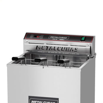 Fritador Industrial Elétrico Metalcubas FAO 25 3 Cubas Zona Fria De Água 220V Monofásico 8000W