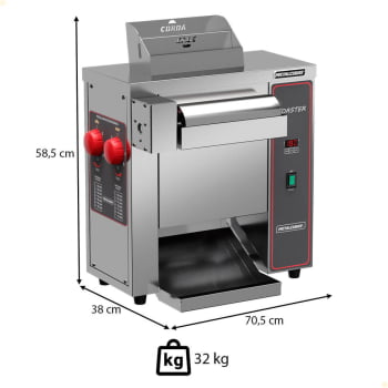 Tostador de Pão Com Mantegueira TP 300M Metalcubas 400/600 Pães Hora 220V