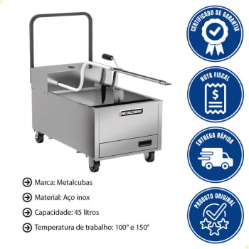Filtrador de Óleo Industrial FO 45 Metalcubas 220V Filtragem Micrométrica 45 Litros