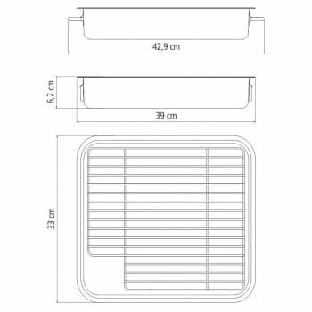 Assadeira Tramontina Service em Aço Inox com Grelha 39 x 33 cm 6,4 L 61409380
