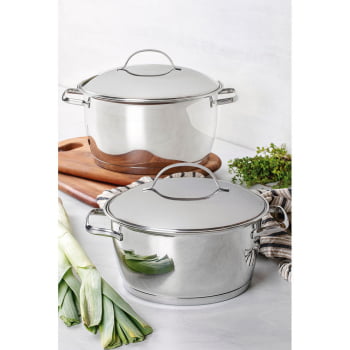 Caçarola Funda Tramontina Allegra em Aço Inox com Fundo Triplo 22 cm 4,2 L 62654220