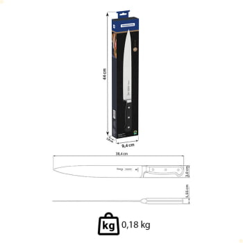 Faca para Carne Tramontina Century Lâmina Aço Inox Cabo Policarbonato e Fibra de Vidro 10" 24010110