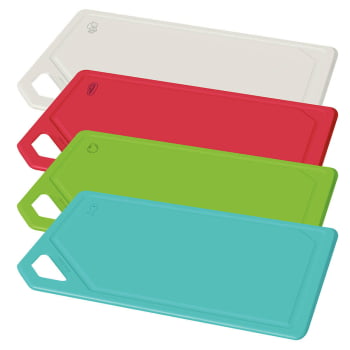 Conjunto de Tábuas de Corte Tramontina de Polipropileno Mixcolor com Suporte 5 Peças 25099940