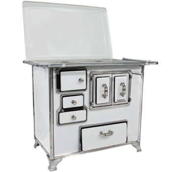 Fogão a Lenha Venâncio Tradicional Branco Gabinete Nº02 Lado Direito Porta Dupla Com Tampa FL2GCX Fogão a Lenha Venâncio Tradicional Branco Gabinete Nº02 Lado Direito Porta Dupla Com Tampa FL2GCX