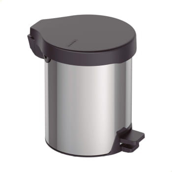 Lixeira com Pedal New Tramontina em aço inox com acabamento polido 5 L 94538705 Lixeira com Pedal New Tramontina em aço inox com acabamento polido 5 L 94538705