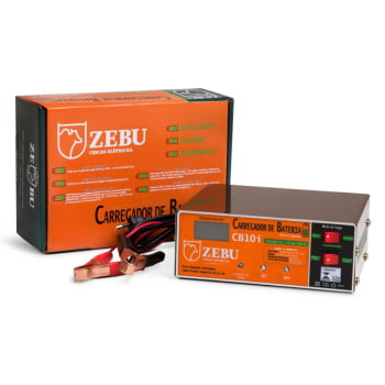 Carregador de Bateria Zebu 10A 180W CB10I 12V/24V Bivolt 35661 Carregador de Bateria Zebu 10A 180W CB10I 12V/24V Bivolt 35661