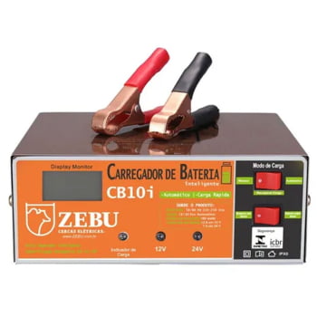 Carregador de Bateria Zebu 10A 180W CB10I 12V/24V Bivolt 35661
