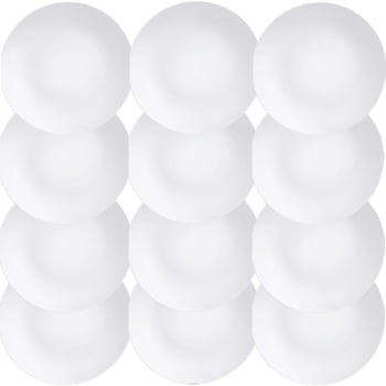 12 Pratos Rasos Tramontina Sophia em Porcelana Branca 28 cm 96010101 12 Pratos Rasos Tramontina Sophia em Porcelana Branca 28 cm 96010101