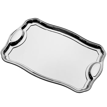 Bandeja Servir Retangular Classic Tramontina Aço Inox 34 x 24 cm com Alças 61440350 Bandeja Servir Retangular Classic Tramontina Aço Inox 34 x 24 cm com Alças 61440350