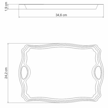 Bandeja Servir Retangular Classic Tramontina Aço Inox 34 x 24 cm com Alças 61440350