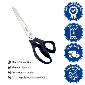 Tesoura de Costura Tramontina Profissional C/ Lâmina Aço Inox e Cabo Polipropileno Onix 10 25925160