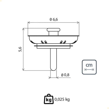 Tampa de Válvula Tramontina 3 1/2" em Aço Inox Polido e Polipropileno Pias Cubas/Tanques 94510025