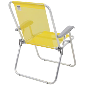 Cadeira de Praia Tramontina Creta Master em Alumínio com Assento Amarelo 92900200