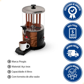 Chocolateira Chocopró Progás com Copo Medidor 6 Litros de Chocolate Quente 220V PRCHOCO-06