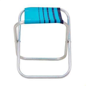Banqueta de Praia Tramontina Fiji em Alumínio com Assento Azul Cristal e Azul Escuro 92900302