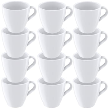 12 Xícaras Cappuccino Tramontina Paola em Porcelana Branca 200 ml 96600125 12 Xícaras Cappuccino Tramontina Paola em Porcelana Branca 200 ml 96600125