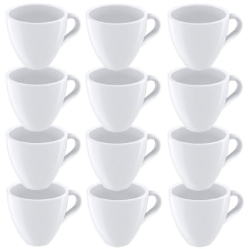 12 Xícaras Expresso Tramontina Paola em Porcelana Branca 95 ml 96600126 12 Xícaras Expresso Tramontina Paola em Porcelana Branca 95 ml 96600126