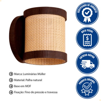 Arandela Muller Straw Mini Imbuia G9 Led 2510IB