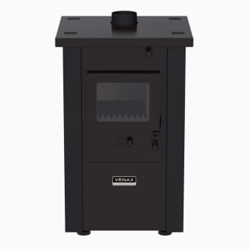 Calefator A Lenha Venax Vulcano Dupla Combustão Preto Fosco 24505 Calefator A Lenha Venax Vulcano Dupla Combustão Preto Fosco 24505