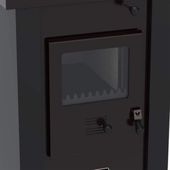 Calefator A Lenha Venax Vulcano Dupla Combustão Preto Fosco 24505