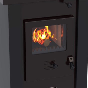 Calefator A Lenha Venax Vulcano Dupla Combustão Preto Fosco 24505