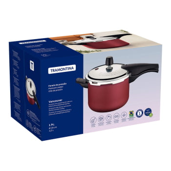 Panela de Pressão Tramontina Vancouver Alumínio Rev. Antiaderente Vermelho 20 cm 4,5 L 20582720