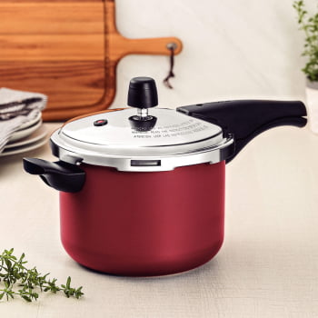 Panela de Pressão Tramontina Vancouver Alumínio Rev. Antiaderente Vermelho 20 cm 4,5 L 20582720