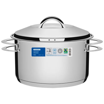 Caçarola Funda Tramontina Solar em Aço Inox Fundo Triplo com Tampa e Alças 16 cm 1,8 L 62504161