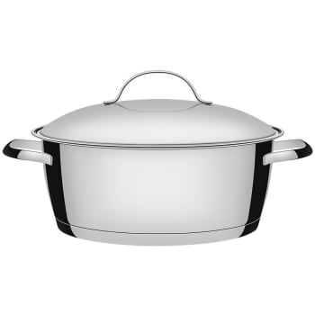 Caçarola Rasa Tramontina Allegra em Aço Inox com Fundo Triplo 22 cm 3,3 L 62653221