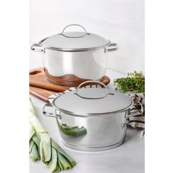 Caçarola Funda Tramontina Allegra em Aço Inox com Fundo Triplo 18 cm 2,2 L 62654181