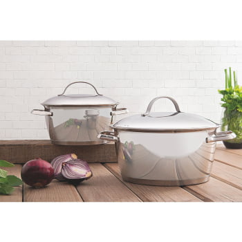 Caçarola Funda Tramontina Allegra em Aço Inox com Fundo Triplo 20 cm 3,1 L 62654201