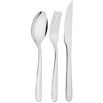 Faqueiro Tramontina Havaí Aço Inox Facas para Churrasco e Acab. Brilho c/ Detalhes 72 Peças 66905150