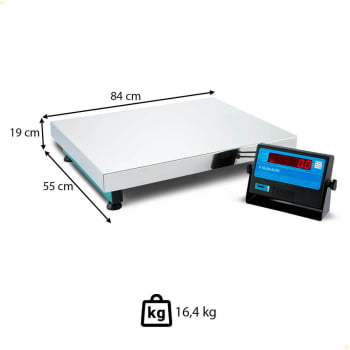 Balança Eletrônica Micheletti MIC-A300 MIC3-LED RS232 300kg/100g 50x60cm Plataforma Aço Inox S/ Col.