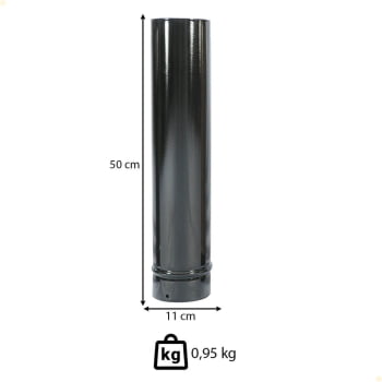 Kit 2 Canos para Chaminé Venax Esmaltado Preto 1/2 Metro 110 Mm 7592
