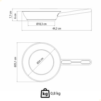 Frigideira Tramontina Allegra em Aço Inox com Fundo Triplo 24 cm 2,1 L 62666240