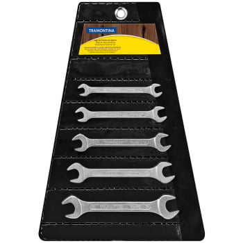 Jogo de Chaves Fixas Tramontina Basic Corpo Aço Especial Cromado 5 Peças 8mm a 17mm 41120205