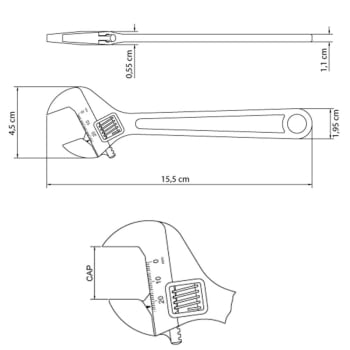 Chave Ajustável para Porcas Tramontina Inglesa 6" 18mm Corpo Forjado em Aço Carbono Cromado 41016506